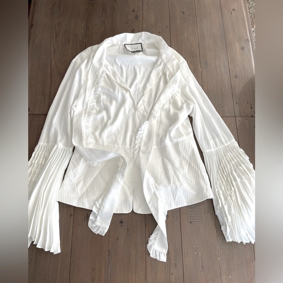 Alexis sorrenta white ruffle blouse XL NWOT - Picture 8 of 12
